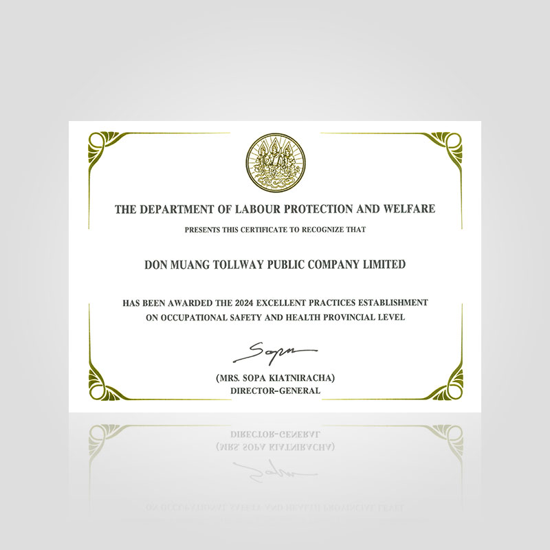 DMT Receives the Outstanding Model Workplace Award for Safety, Occupational Health, and Work Environment 2024 at the Provincial Level