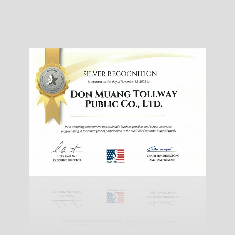 DMT ได้รับรางวัล “Corporate Social Impact – Silver Recognition” จาก AMCHAM Thailand